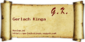 Gerlach Kinga névjegykártya